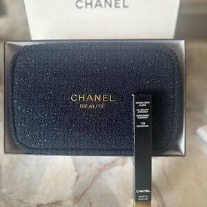 CHANEL Midnight Blue Beauty Pouch & COCO Gloss #119